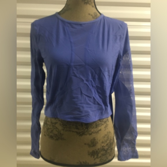New With Tags Lululemon Mesh Panelled Training Long Sleeve Shirt Wild Indigo 12 - Picture 13 of 16